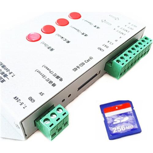 T1000S T-1000S SD card for WS2801 WS2811 LPD6803 led pixel controller RGB full color DC5V-24V RGB play video SPI
