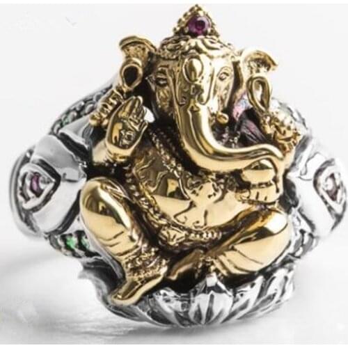Thailand Lucky Elephant Animal with Fashionable Jewelry Ring for Men Punk Cool High Quality Fashion Jewelry for Party