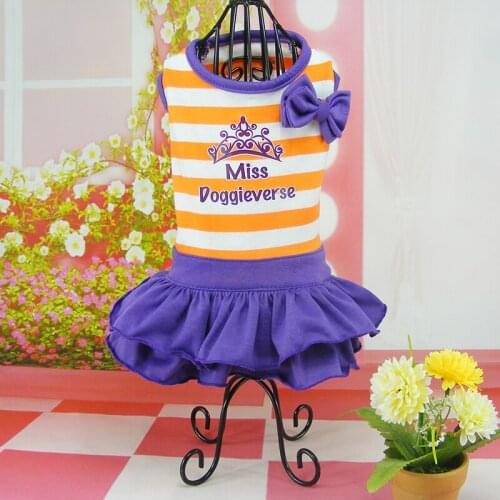 Spring summer pet dog cat fashion princess dress clothes dogs cats lovely bowknot dresses apparel puppy party dress 1pcs