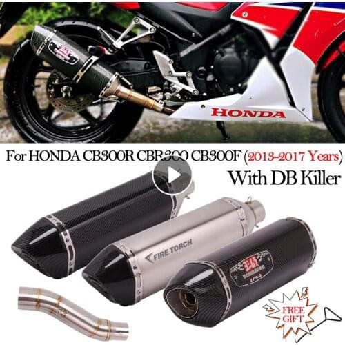 Slip On For HONDA CB300 CBR300 CB300F 2013 - 2017 Motorcycle YOSHIMURA Exhaust Tube Muffler DB Killer Escape Moto Bike Link Pipe