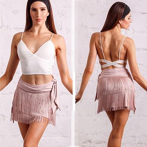 Latin Dance Costumes For Women Sexy White Tops Tassel Skirts Practice Clothes Latin Dance Competition Dresses Skirts 2021