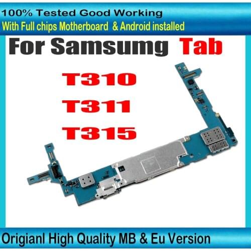 100% Original Unlocked For Samsung Galaxy Tab 3 8.0 T310 T311 T315 Motherboard With Chips Android OS Logic Board Eu version MB