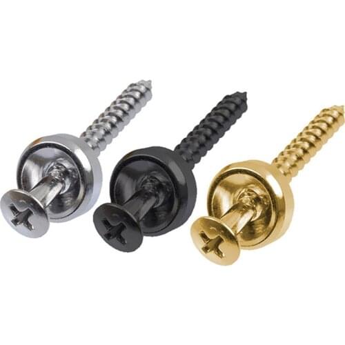 100pcs Guitar neck Joint Plate Screw Bushings Ferrules For Neck Mounting With Screws black-chrome-Gold