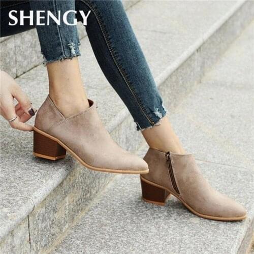 2019 Women Summer Boots Ankle Pointed Toe Zipper Sandals 5cm Square Heel Breathable Comfortable Women Boots Office Party Shoes