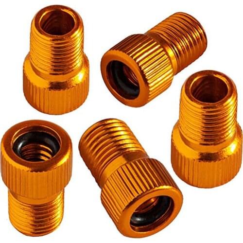 5PCS Aluminum Bicycle Valve Adapter Brass Pumps Bicycle Convert Presta to Schrader Bike Air Valve Adaptor Wheels Gas Nozzle Tube
