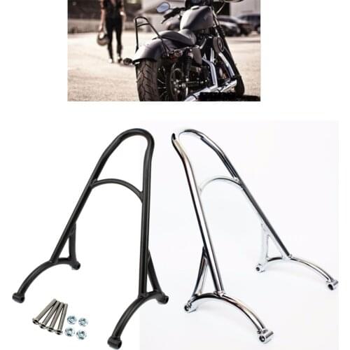 Burly Chrome Black Short Sissy Bar Backrest For Harley Sportster 883 1200 XL XL883 XL1200 04 05 06 07 08 09 10 11 12 13 14 15 16
