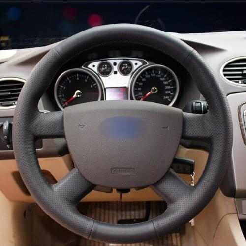 Black Artificial Leather Car Steering Wheel Cover for Ford Focus 2 2005-2011 2006 2007 2008 2009 2010