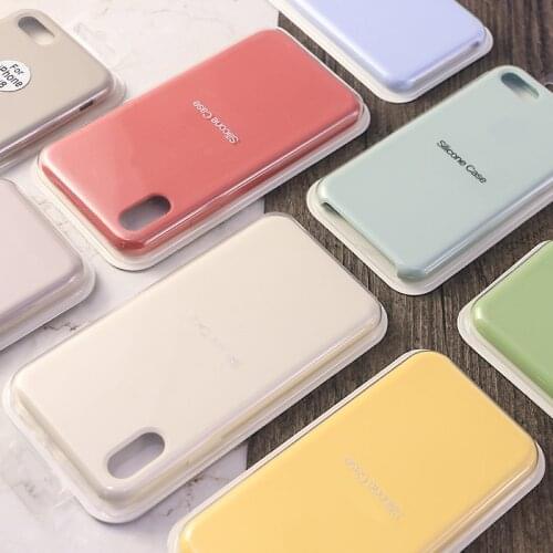 Colorful Original Liquid Silicone Case For iPhone X XR XS 11 Pro MAX 6 6S 7 8 Plus SE 2020 Soft Silicon Phone Cover Plain Color