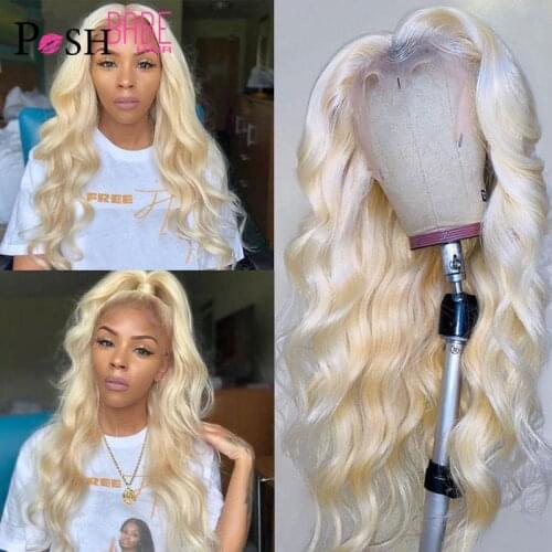 Long Blonde Body Wave Lace Front Wig Human Hair 13x4 613 Lace Frontal Wig Pre Plucked bleached knots Brazilian Hair hd Lace Wigs