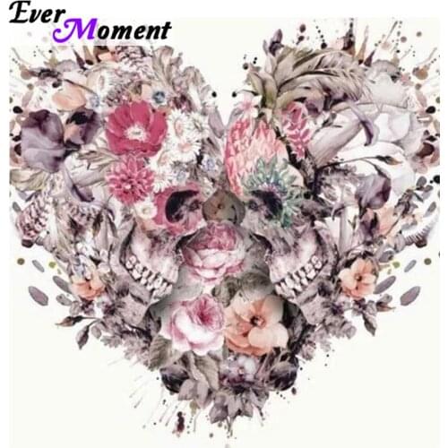 Ever Moment DIY Diamond Painting Cross Stitch Skull Flowers 5D Diamond Embroidery Painting Full Square Stones Craft ASF943