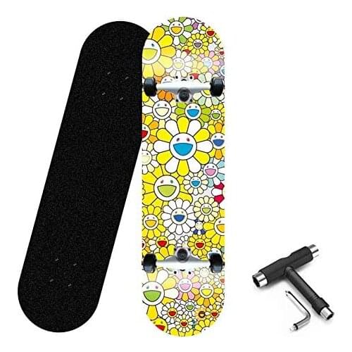Skateboard 31-Inch Professional 7-Layer Maple Deck , Complete Skateboard, ABEC-11 Quiet Bearing, Gift for Skateboard Beginners