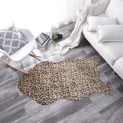 Cowhide faux skin leopard cow printed short faux fur rugs and carpets for home living room christmas rug home decoration