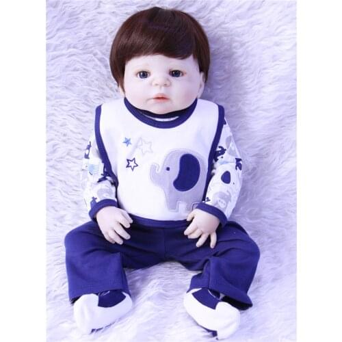 DollMai reborn babies boy dolls 23" bebes reborn full silicone body dolls reborn children gift fake baby new born alive bonecas