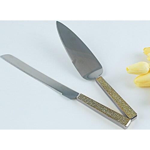 Stainless Steel Cheese Shovel Cutter Knife Set Triangle Toothed Cake Wedding Birthday Knife Spatula Baking Kitchen Tool 2PCS/Set