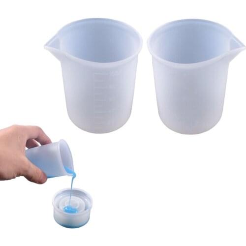 New 100 ML Silicone Maatbeker 2 Stuks Measuring Cup Split Sieraden Kristal Schaal Hars Lijm Mallen Handgemaakte DIY Craft Tools