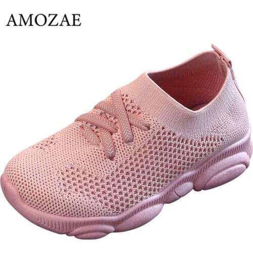 New Baby Sneakers 2021 Fashion Children Flat Shoes Infant Kids Baby Girls Boys Solid Stretch Mesh Sport Run Sneakers Shoes