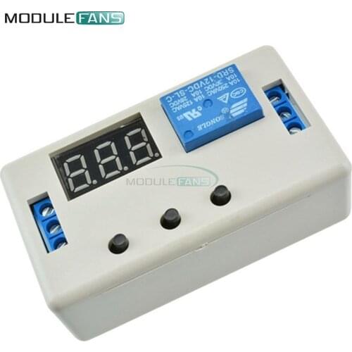 Digital LED Display Time Delay Relay Module Board DC 12V Control Programmable Timer Switch Trigger Cycle Module With Case