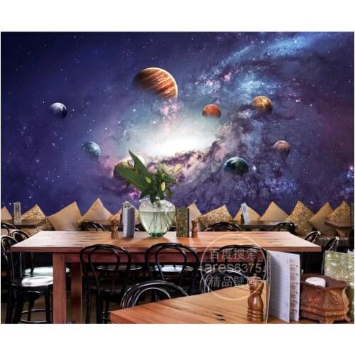 Custom mural photo wallpaper 3d Cosmic starry sky science fiction theme space nine planets Wallpaper for walls in rolls
