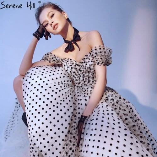 Yellow Simple Off Shoulder Sexy Evening Dress 2020 Big Round Pattern Ankle Length Formal Gown Women Elegant Serene Hill BLA70568