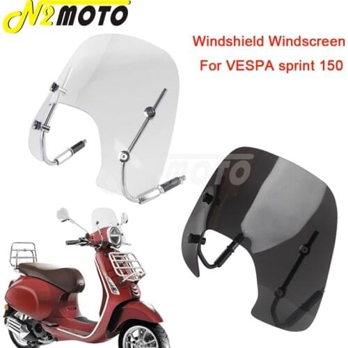 Clear/Smoke Motorcycle Front Windshield Air Fairing Windscreen Deflector Protector Cover For VESPA Sprint 150 All Years Scooter