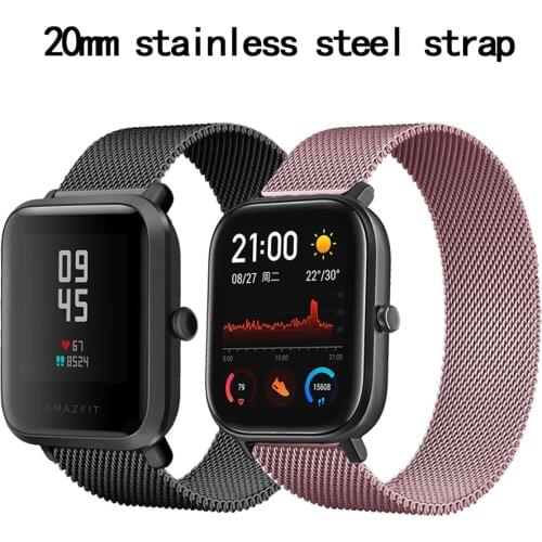 20mm Milanese Strap For Xiaomi Huami Amazfit GTS 2/GTR 42mm Smart Watch Band Magnetic Loop Wristband For Amazfit Bip S/Bip Lite