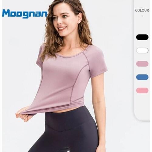 Yoga Shirts Short Sleeve Solid Color Vital Women Fitness Crop Top Workout Tops Gym Clothes Sportswear Running T-shirts 02215
