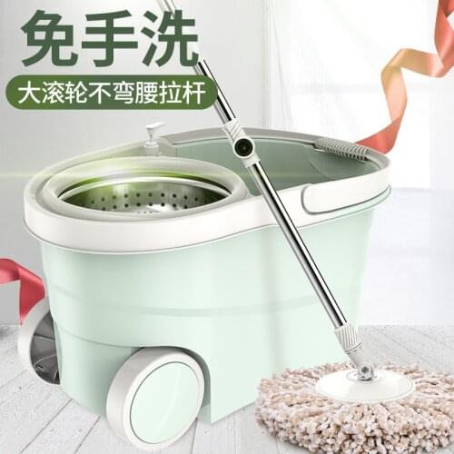 Hands Free Mop Spin Bucket Microfiber Touchless Floor Polisher Dust Mop Kitchen Tools Limpieza Hogar Home Cleaning DE50TB