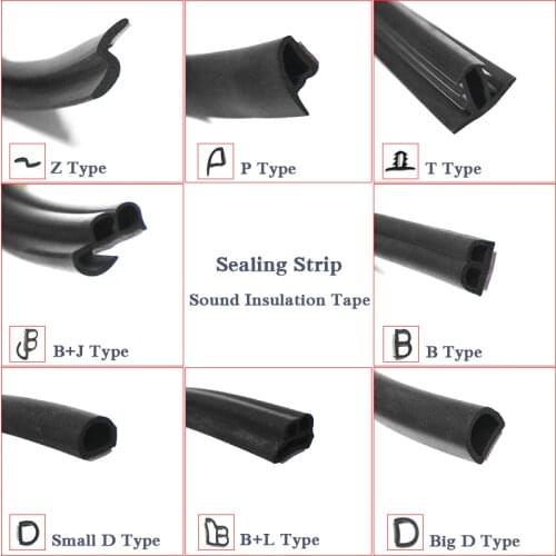 3M Universal B D T Z P L J Type Car Door Seal Strips Sticker Trunk Soundproofing Waterproof Sealing Sticker Interior Accessories