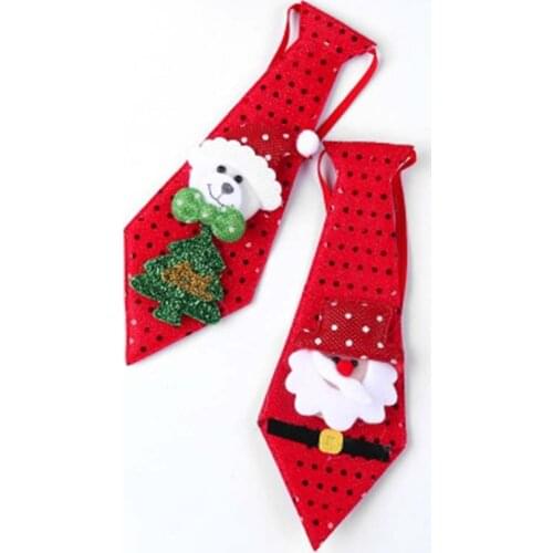 Party Favors New Year Christmas Tie Sequined Gift For Kids Santa Claus Snowman Elk Pattern Adjustable Party DIY Deco 47*9CM 1 PC