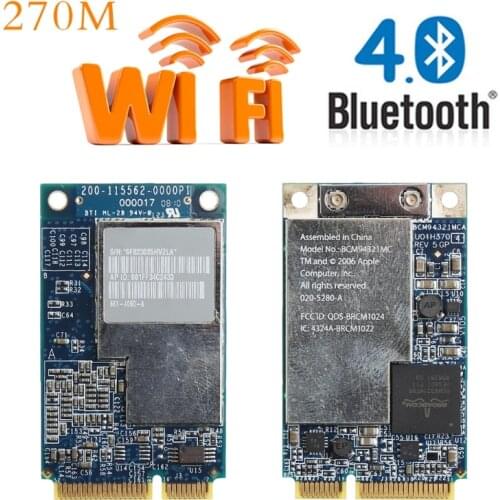 High Quality 2.4G+5G 270M Dual Band LAN Wifi Wireless Mini PCI-E Wireless Network Card For Apple Laptop BCM94321MC