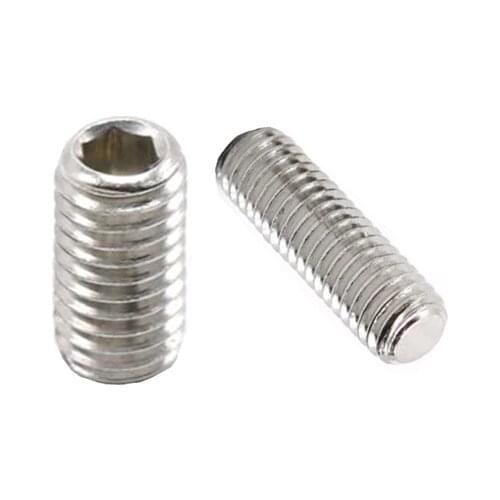 Wkooa M4 Grub Screw Hex Socket Set Screws with Flat Point Stainless Steel