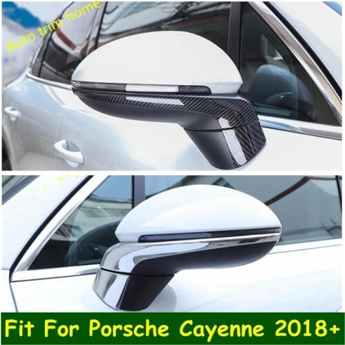 Rearview Mirror Protect Strip Cover Trim ABS Fit For Porsche Cayenne 2018 2019 2020 2021 Matte / Chrome / Carbon Fiber Look