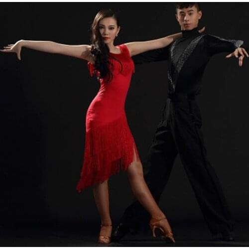 2021 Lady Latin Dance Dress Practice Performance Black Red Dress Women Clothing for Cha Cha/Ruma/Samba/Latin Dancing Skirts