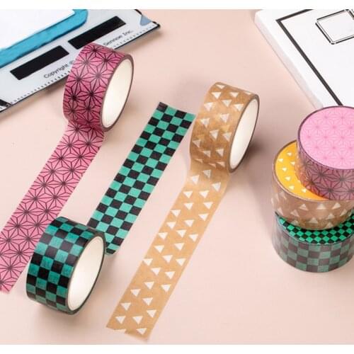 1 Roll Anime Anime Kimetsu No Yaiba Washi Tape Cartoon Adhesive Tape DIY Scrapbooking Sticker 2cm*5m