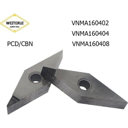 1Pc PCD CBN VNMA160402 VNMA160404 VNMA160408 Diamond Inserts Blade VNMA 160408 External Turning Tool Lathe Tool CNC