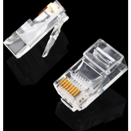 100 Pieces 8P8C RJ45 Modular Plug for Network CAT5 LAN Professional High Quality RJ45 Modular Adapter Connectors for Dropshiping