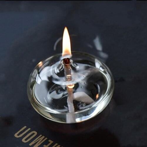 12pcs/pack Small Size 5.5*5.5cm Oblate Shaped Transparent Glass Oil Lamp Wedding Decoration Handcraft Candle Holder Friend Gift