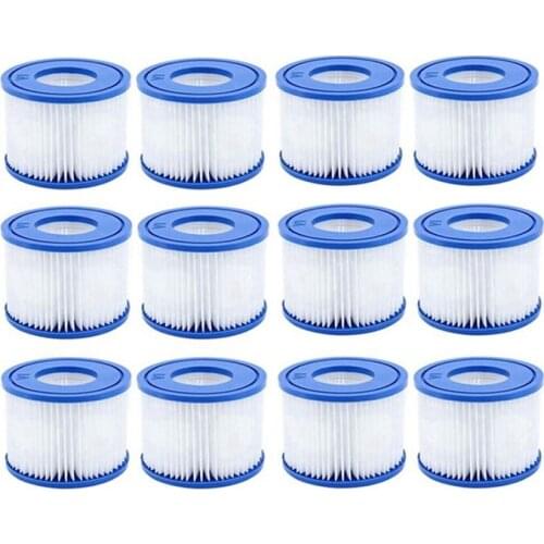 12Pcs Pool Filter,Type VI Replacement Cartridge For Bestway Spa,Hot Tub Filters For Lay-Z-Spa,For Coleman Saluspa Filter