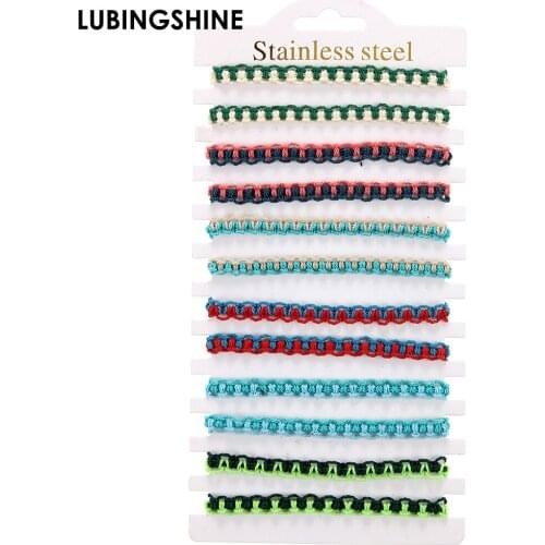 12pcs Bohemia Colorful Braided Rope String Bracelets for Women Men Adjustable Twist Knotted Ethnic Style Jewelry Bracelet Bangle