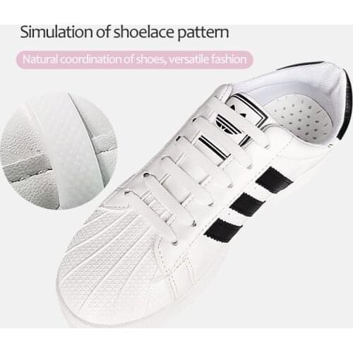 16Pcs/Pair No Tie Elastic Silicone Lazy Sneaker and Leisure Shoelaces Silicone Elastic Special Shoe Laces for Adult