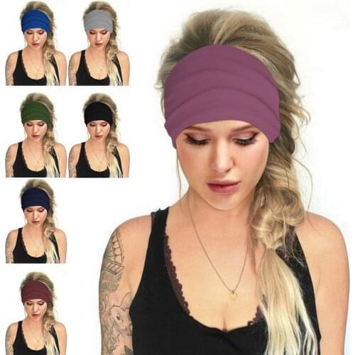 2020 New Unisex Solid Color head band soft yoga sports elastic hair band fashion hair band For women Men turban hair accessories