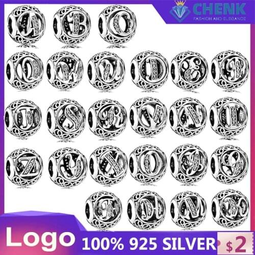 25 Logo Braccialetto Di Fascino Dell'argento Sterlina 925 Che Fa Pietra Fai Da Te Per Le Donne Charms All'ingrosso Originali Del