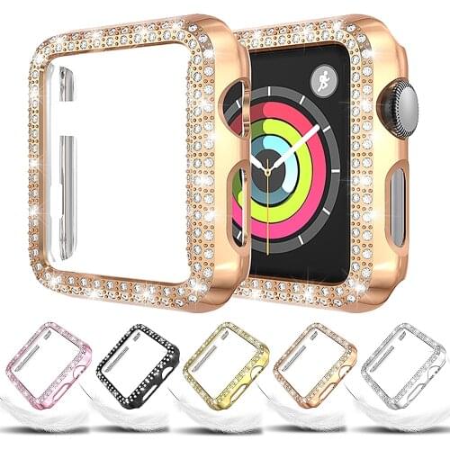 Diamond Case For Apple Watch 5 44mm 40mm iWatch Series 4 Screen Protective cover PC Watch Case for apple watch 3 case 38mm 42mm