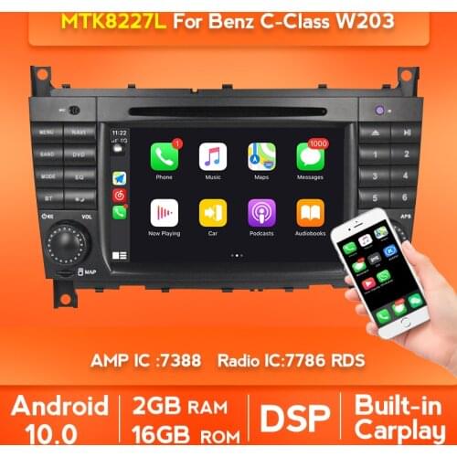 Car DVD Radio Player For Mercedes Benz W203 W209 W219 W169 A160 C180 C200 C230 C240 CLK200 Autoaudio Stereo Android DSP RDS SWC