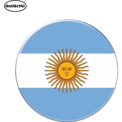 HotMeiNi 13cm x 13cm Auto Moto Bike Suitcase Laptop Flag Round Argentina Decal Reflective Car Sticker Waterproof Car Styling