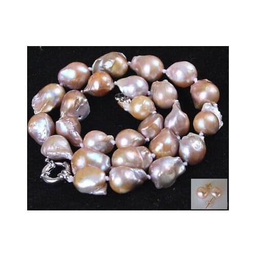 Free shopping! 12-16mm Natural South Classic Baroque Lavender Akoya 18 earring set