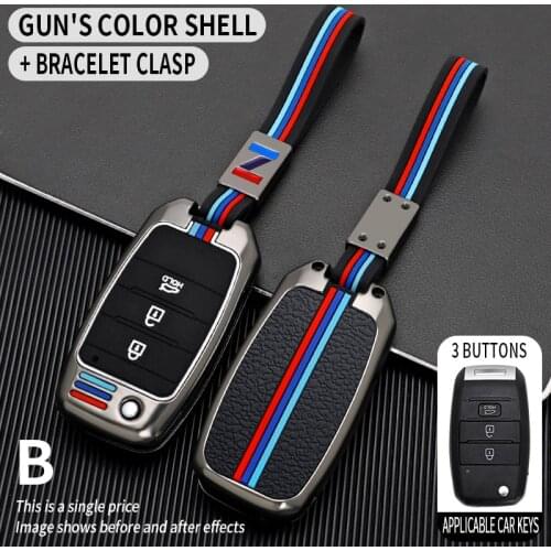 Zinc Alloy Car Key Case Cover for Kia Rio 3 K2 Ceed Cerato K3 Sportage 4 Picanto K5 Optima Sorento Forte Stinger 2013- 2018