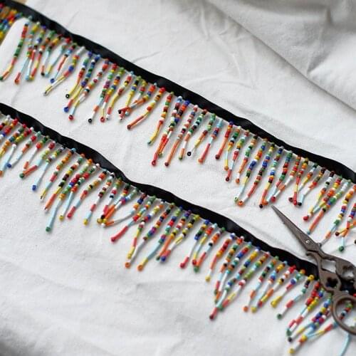 Color Length Pendant Tassel Beaded Lace Trim Accessories DIY Handmade Clothing Decoration Material Beaded Lace