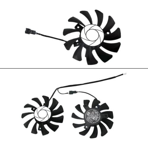 HA8010H12F-Z 75MM 2Pin GTX1050Ti GPU Cooler DUAL Fan for MSI Geforce GTX 1050Ti GTX-1050-Ti-4GT-OC