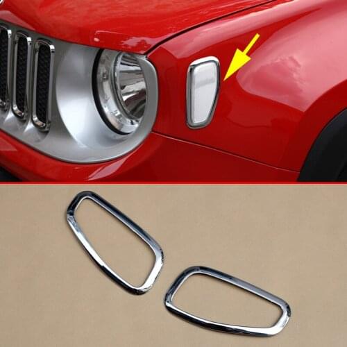 Chrome Car Style Side Turn Light Cover For Jeep Renegade (BU) 2015 2016 2017 2018 Molding Accessories Steering Signal Lamp Trims